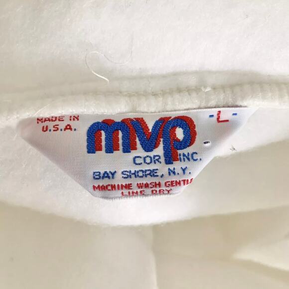 Vtg Pinch Scotch Fleece Pullover Large White Deadstock Jacket Made In USA MVP - Picture 5 of 8